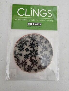 Hero Arts Remountable Rubber Cling Stamp Poinsettia Circle Christmas